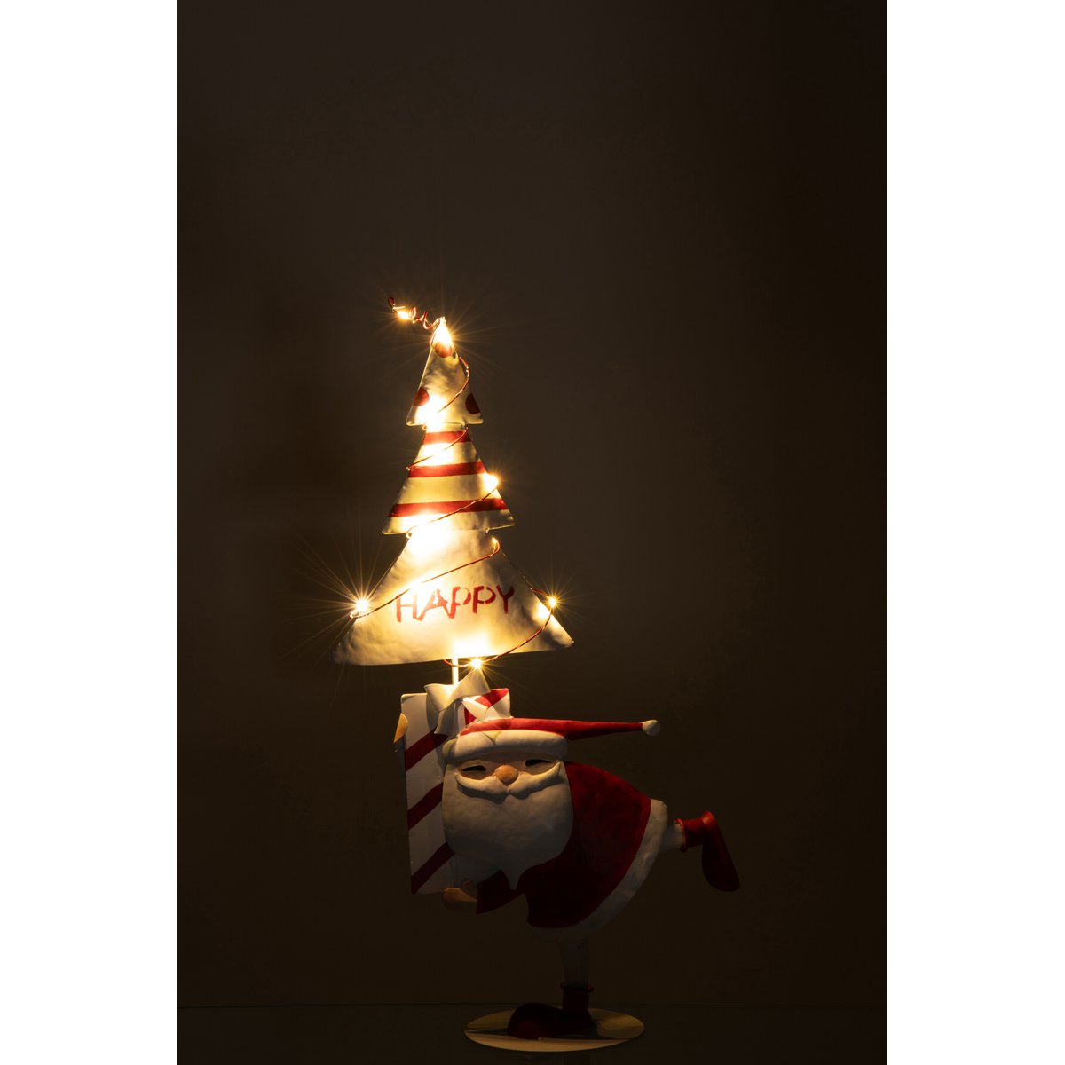 Détail de la figurine J-Line Sapin du Père Noël avec éclairage LED