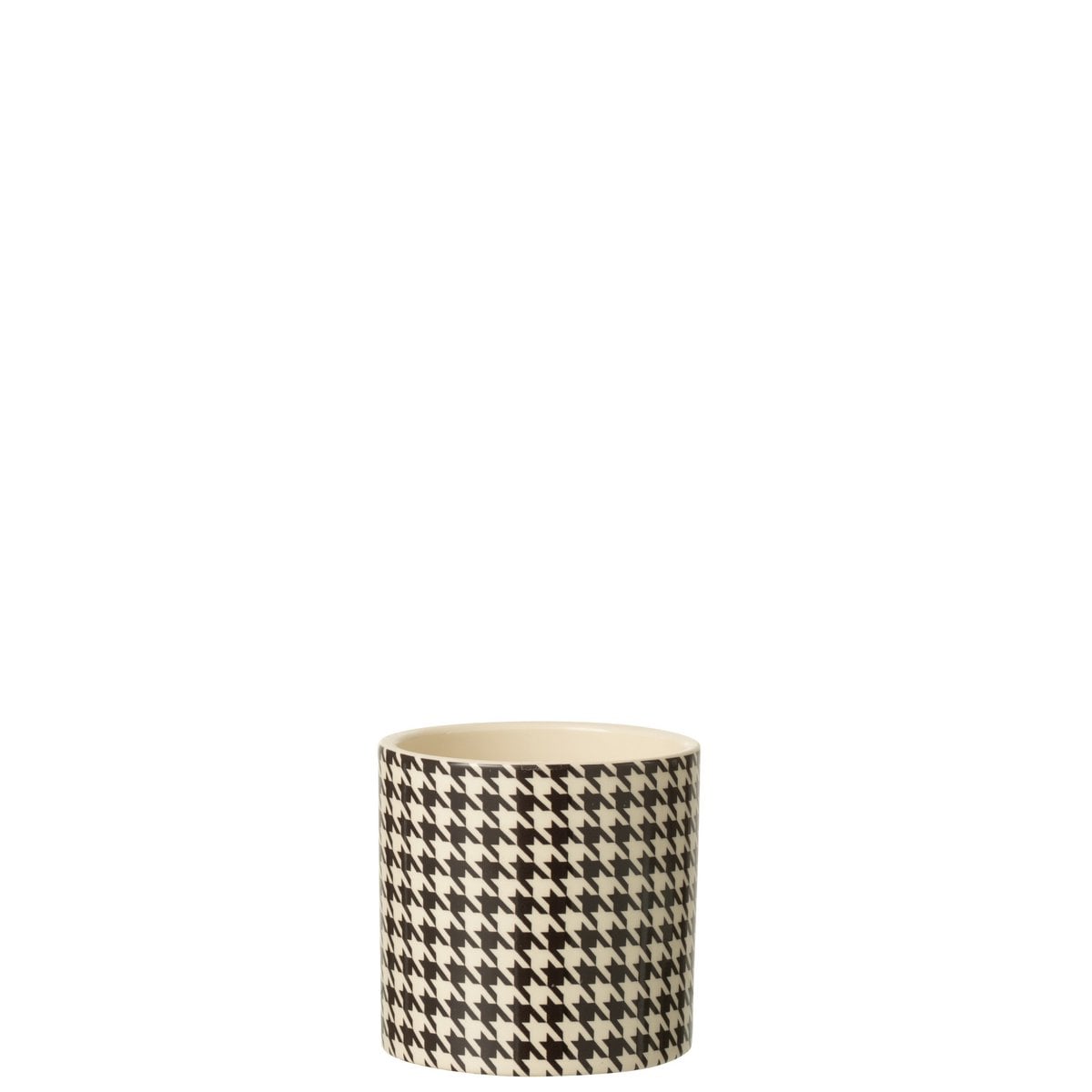 Pot de fleur J-Line Pied-De-Poule sur une table, décoré avec une plante verte.