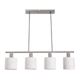 4 Pendant lampe "Maron" en métal-satine avec parapluies en tissu dans la nature, avec une douille E14, la lampe pour le salon ou la salle à manger, 71,5 x 12 cm