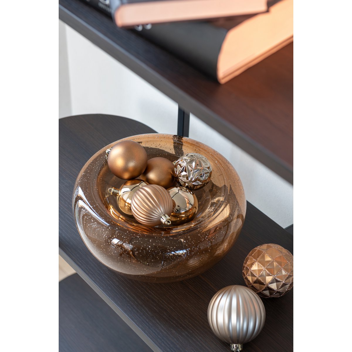 Coupe décorative J-Line Carol - verre - marron - petite