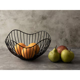 Panier de fruits Métal Ø 25 h 14 cm Panier à pain Ensemble 2 morceaux Bol de fruits Metal Noir ou or Round Wave
