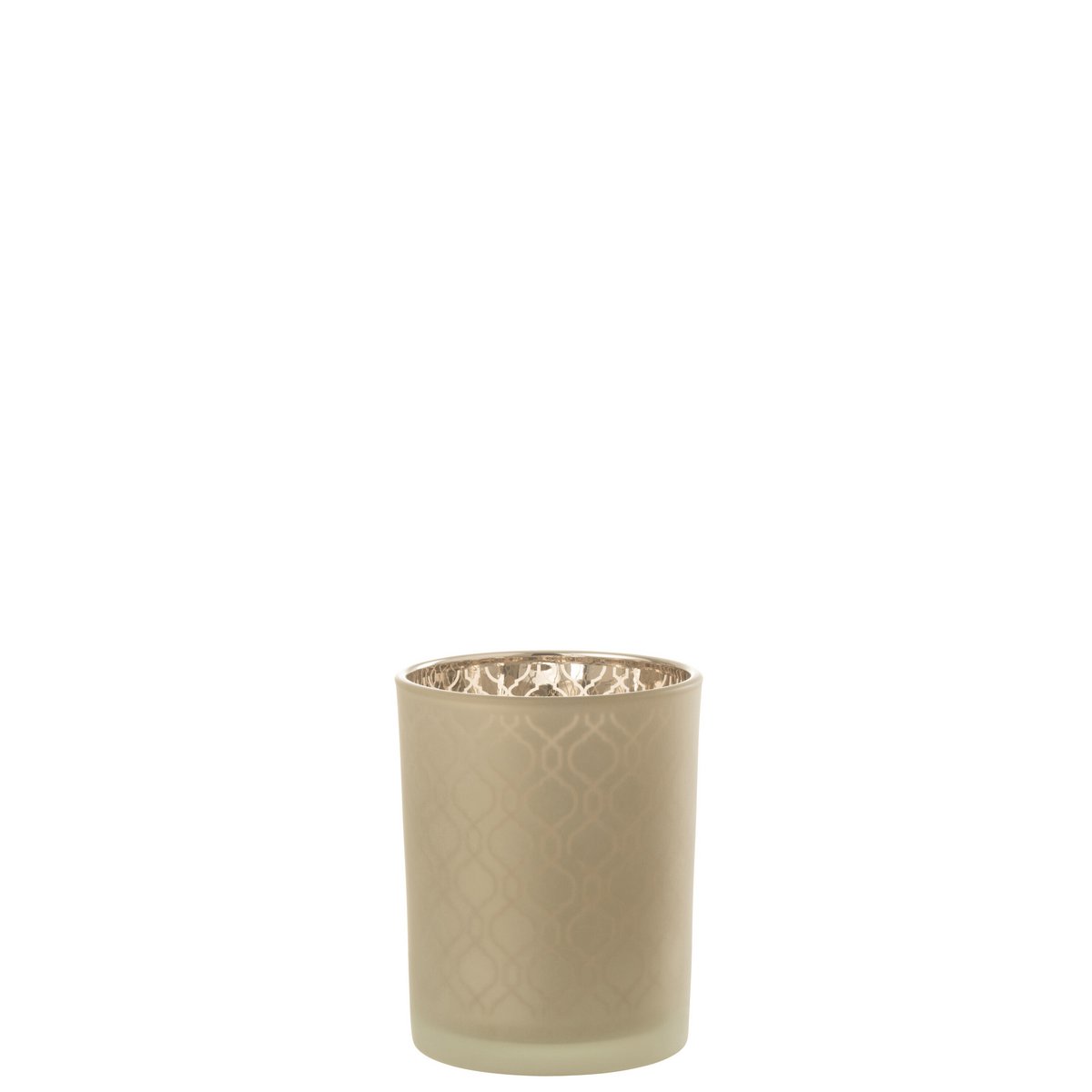 Lanterne J-Line géométrique en verre beige - vue latérale