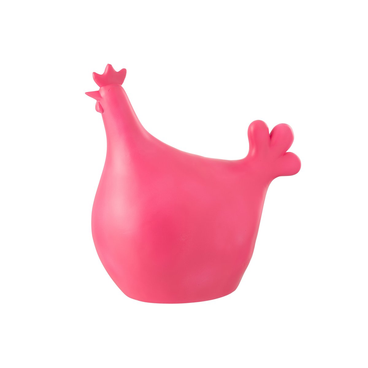 Figurine coq rose en polyrésine J-Line, élégante et décorative