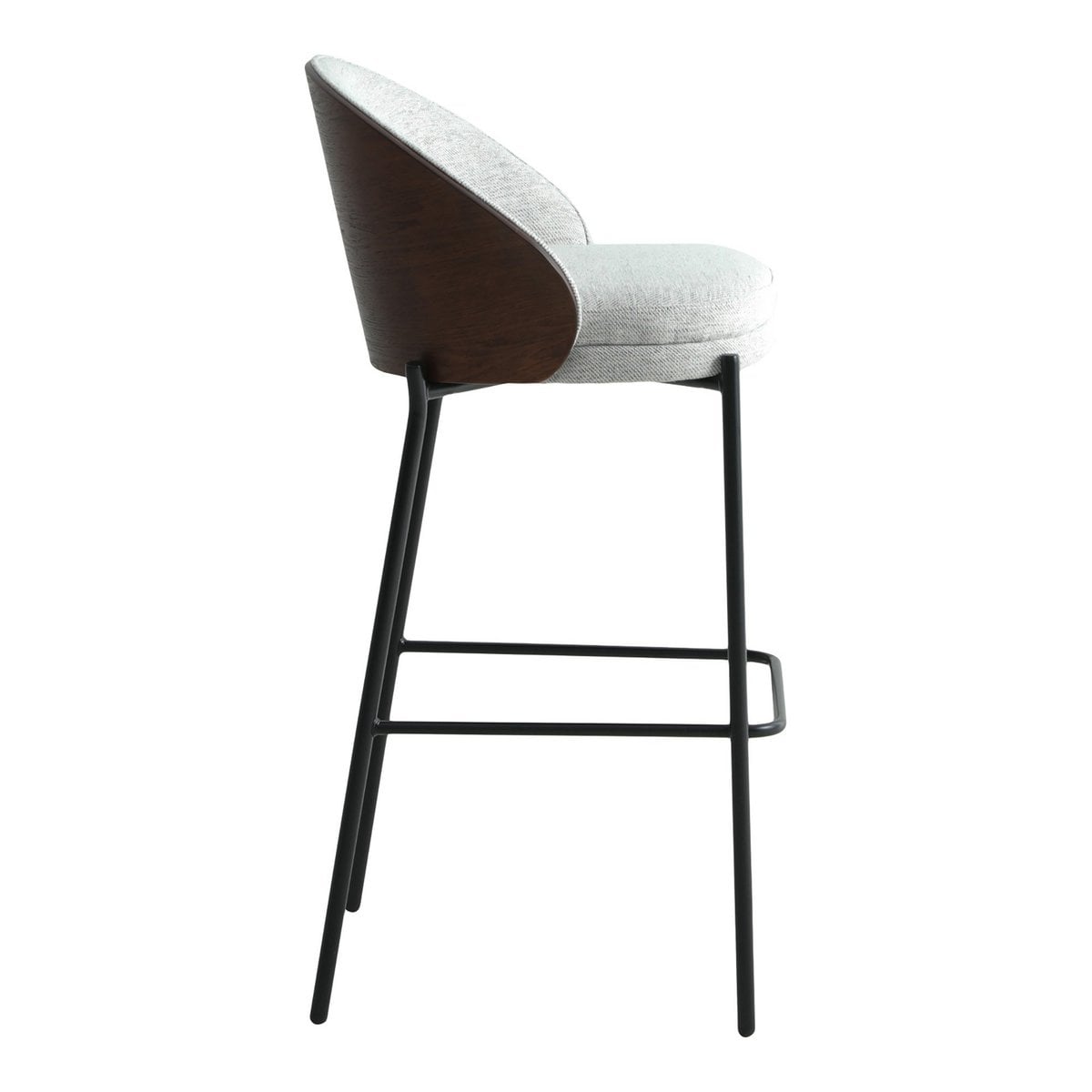 Pieds en métal noir de la chaise de bar Canelas avec barre de support