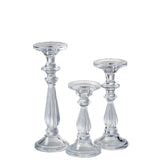 Bougeoir J-Line en verre transparent, vue de face