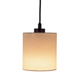 4 pendentif "Malte" en métal et en bois, avec parasols textiles en gris et blanc, socket e27, éclairage pour le salon, le bureau ou la table de chevet