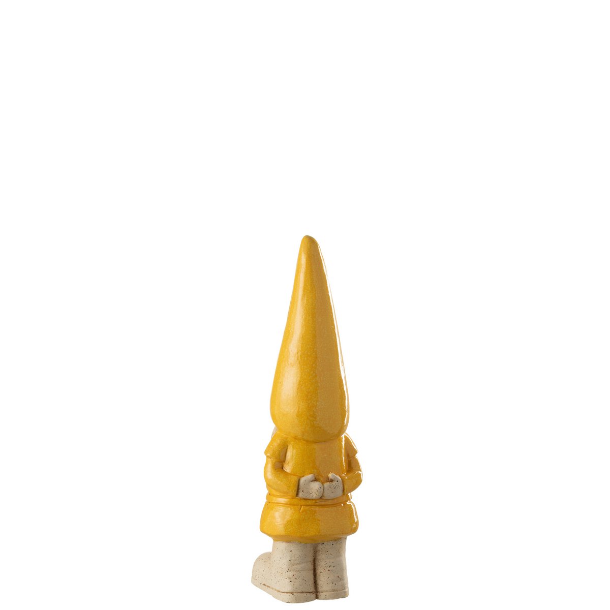 Figurine Gnome Outdoor J-Line en plastique jaune, vue de face