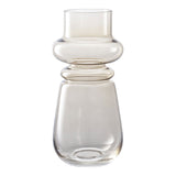 Vase en verre marron fumé avec finition brillante, vue de face