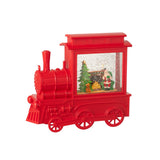Locomotive de décoration J-Line en plastique rouge vue de face