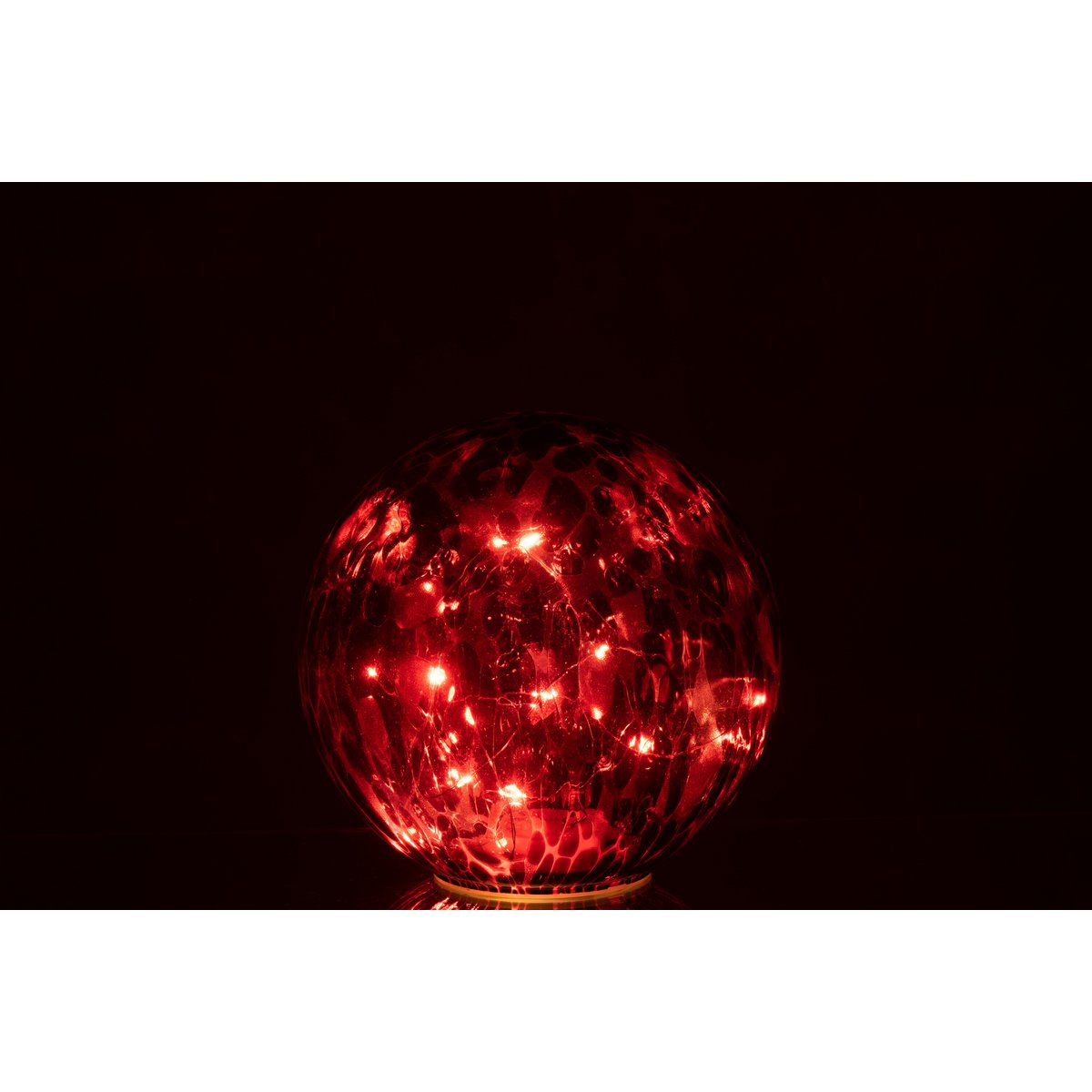 Détail de la texture en verre de la décoration Ball Spotted avec LED