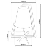 Lampe de table en bambou avec écran en plastique "Shoji", avec cadre en bambou, nature et blanc, environ 32 cm de haut, E14, pour le salon, la salle à manger et le bureau