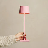Lot de 4 lampes de table rechargeables rose avec station
