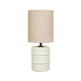 Lampe de Table Contour - Élégante lampe en papier mâché blanc avec finition mate