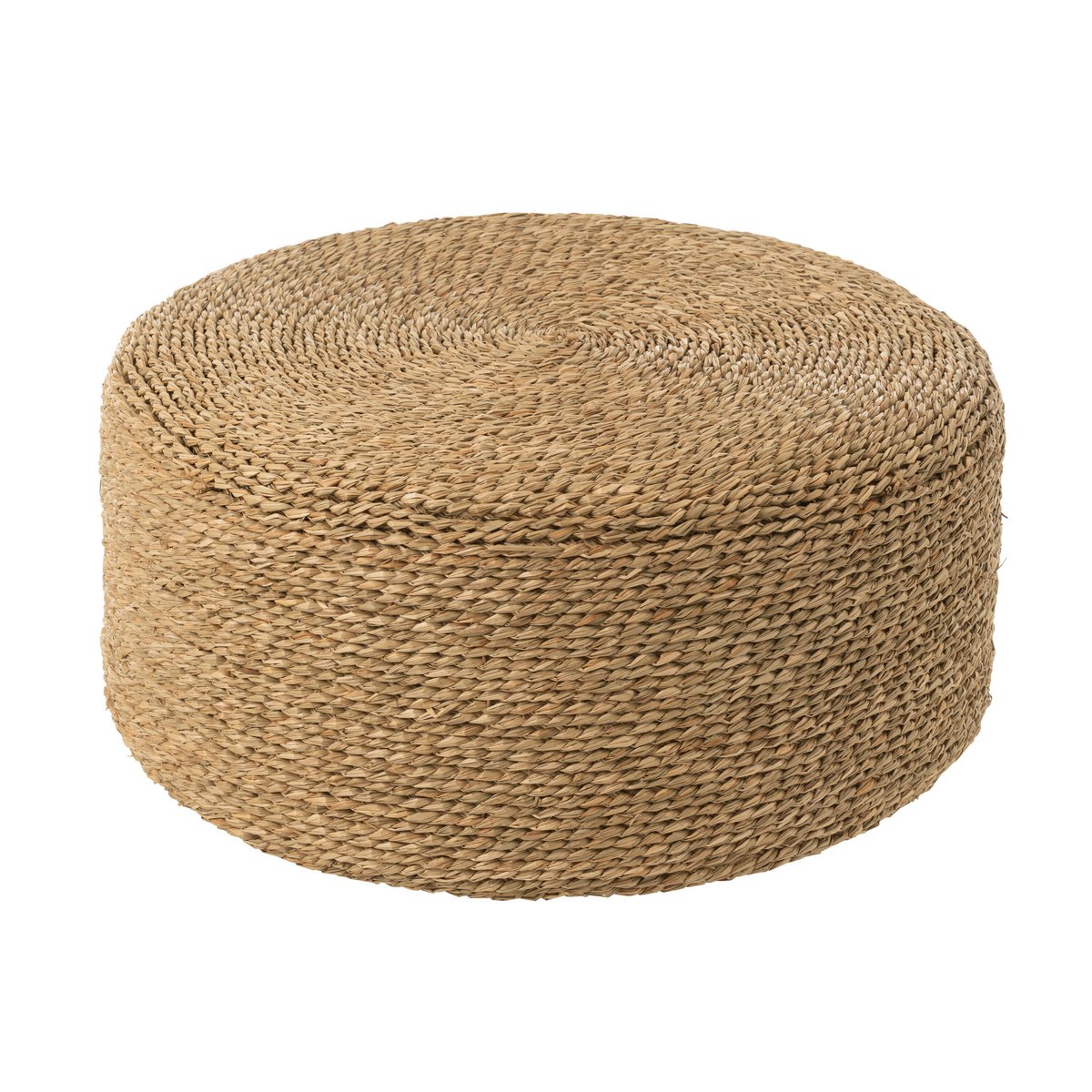 Pouf Rond Jonc de Mer Naturel - en situation