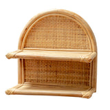 Etagère murale en rotin 30x30 cm | Petite étagère suspendue TIASA beige