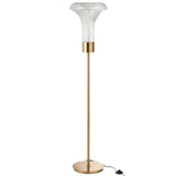 Détail du socle en métal doré du lampadaire J-Line