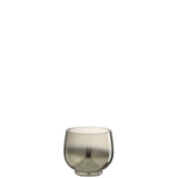 Bougeoir J-Line Rond en verre gris argenté, vue de face
