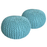 Tabouret de siège pouf ensemble 2 pièces Ø 55 cm h 37 cm tabouret de tricot coussin de plancher