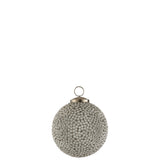 Boule de Noël Diamond en verre blanc, vue de face avec détails de motif