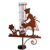 Brochettes de terre solaire LED H: 95 cm, pour l'extérieur, des brochettes en métal et en verre et en plastique en brun, avec LED intégrée