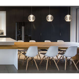 La lampe suspendue à LED "Vaso", lampe à pentence en métal et en verre en anthracite, avec des LED fermement construites, lampe suspendue pour la salle à manger et le salon avec un Øvon 14,5 cm.