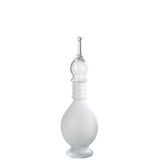 Vase Joey en verre transparent, vue de face avec fleurs