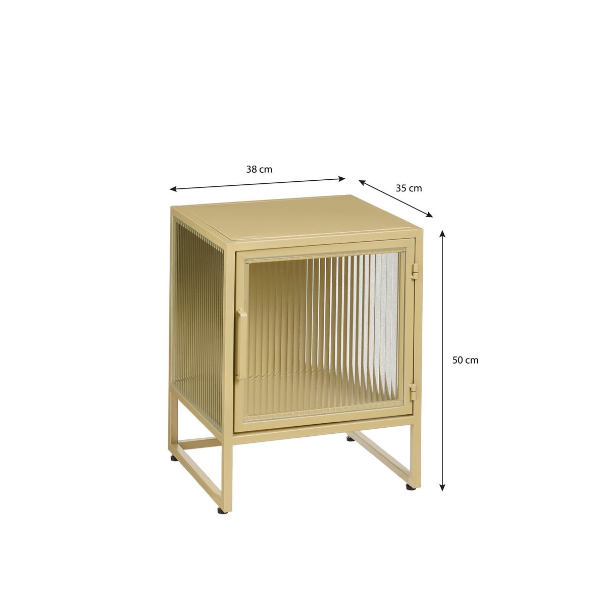 Meuble de rangement Clifton Beige - angle latéral montrant les pieds réglables