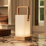 Lampe rechargeable en bois marron clair Harper