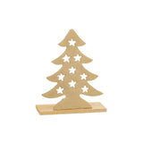 Bougeoir Arbre de Noël J-Line en or et bois, vue avant