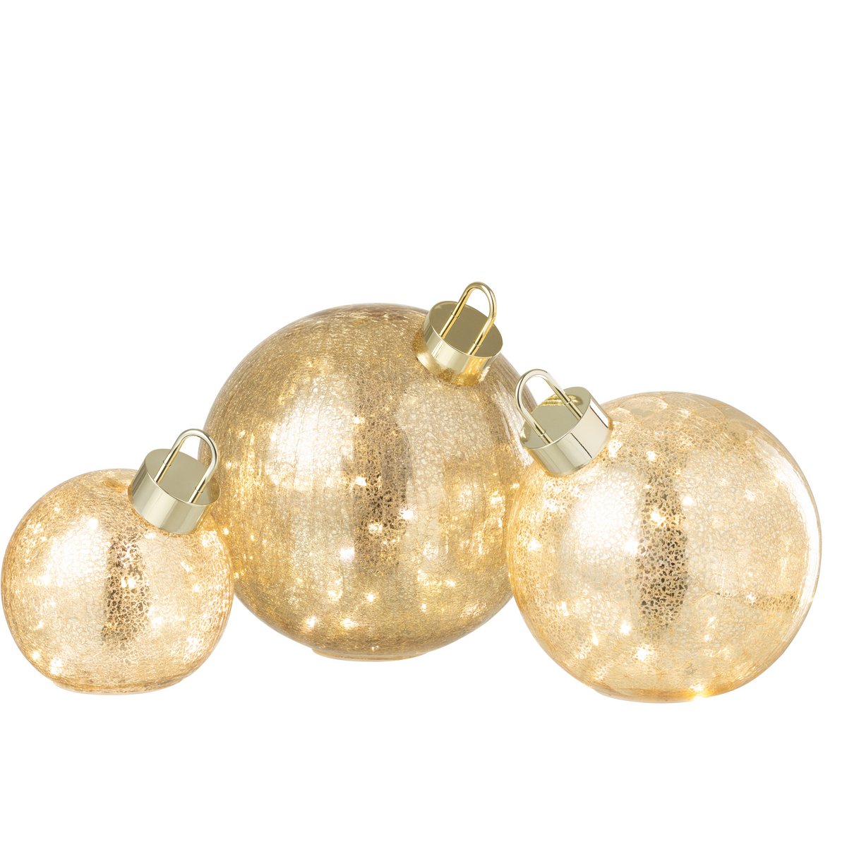 Boule de Noël J-Line en verre doré - mise en scène élégante