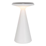 Lampe de table de batterie solaire "Palu" pour l'extérieur et à l'intérieur, en plastique en blanc, 20 cm de haut