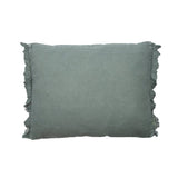 Lin vintage Quirine vieux vert 50x40 - vue avant avec texture