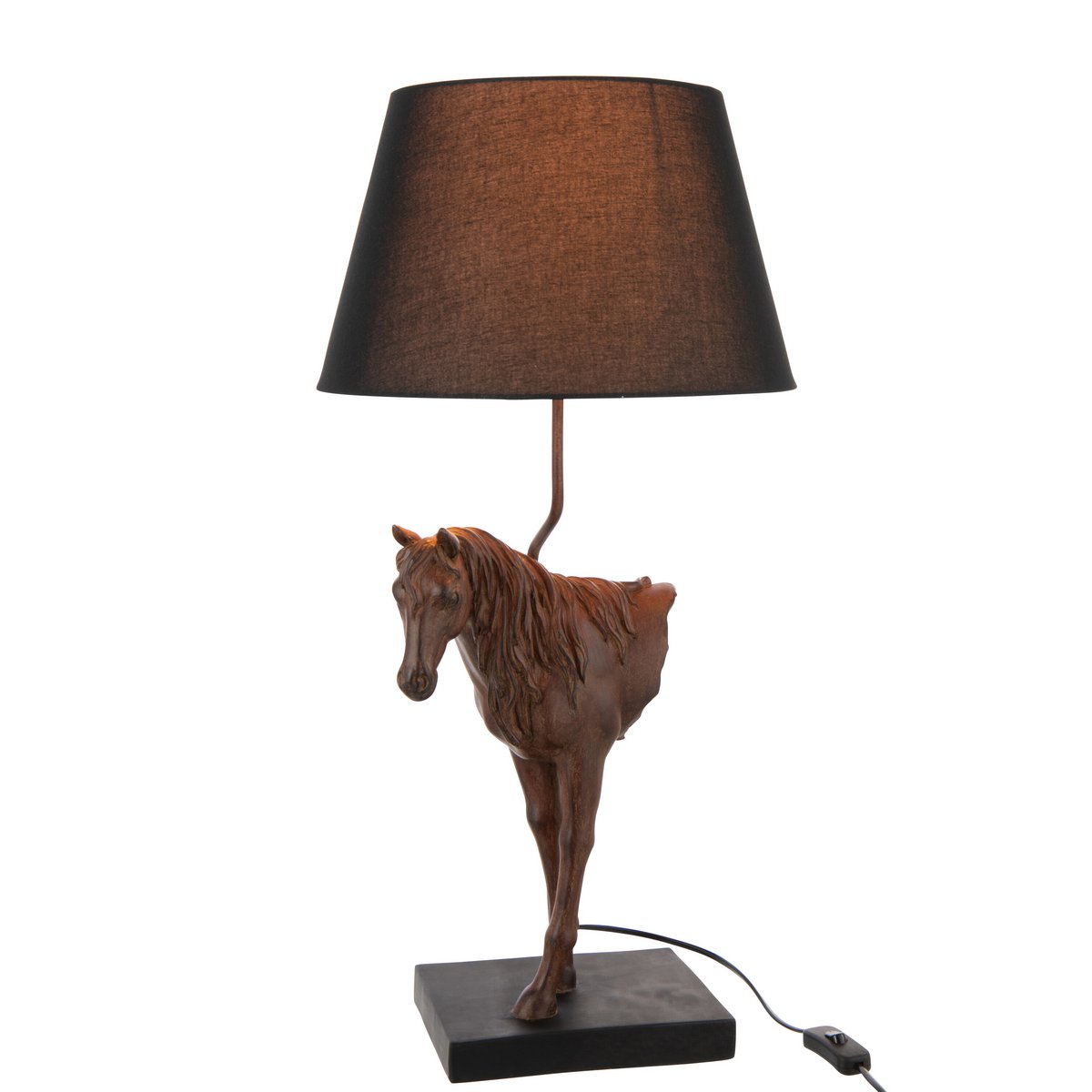 Détail de la lampe J-Line Devant de cheval, mettant en avant la texture de la polyrésine