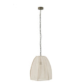 Plafonnier Poire Lin/Fer Blanc Petit - mise en scène décorative