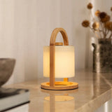 Lampe rechargeable en bois marron clair River