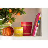 Bougie parfumée J-Line Panier Cire Fuchsia Large - vue latérale