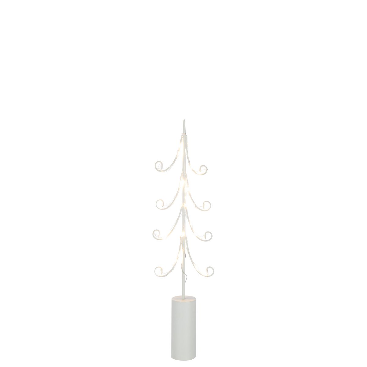 Arbre décoratif J-Line en métal blanc avec lumières LED - vue avant