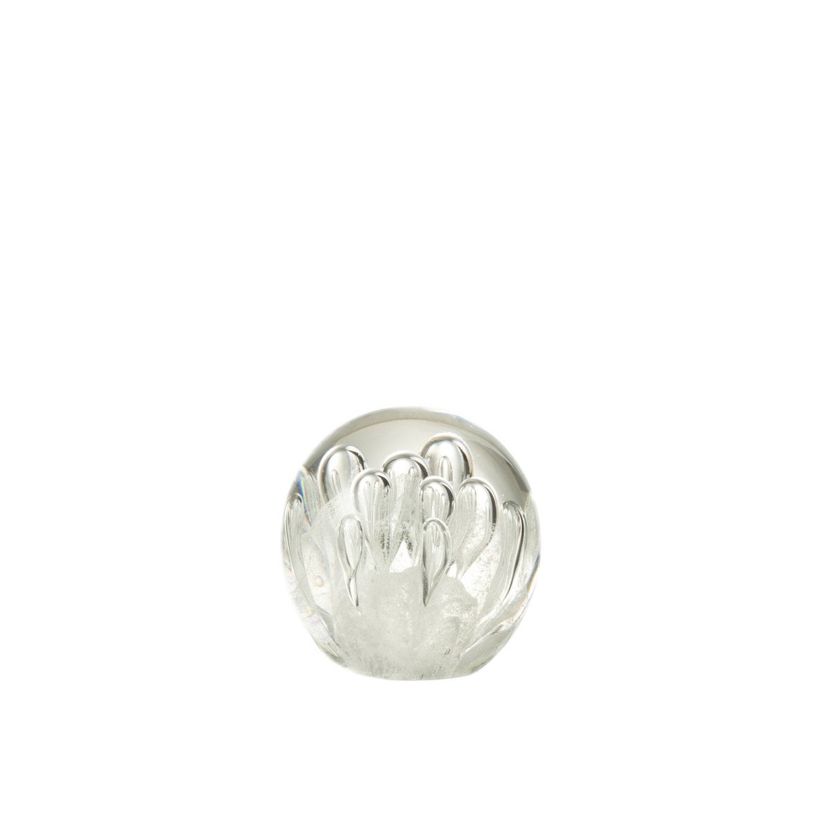 Presse-papier J-Line Bulles d'air en verre blanc, design élégant et moderne