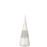 Cône décoratif en verre transparent J-Line sur une table