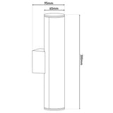 Lumières à LED "Flair", 30 cm en métal gris et en plastique, avec LED intégrée