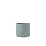 Pot de fleurs carré en céramique bleu clair J-Line, design élégant et moderne