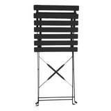 Ensemble bistro Laurence Noir - table ronde et chaises confortables en métal