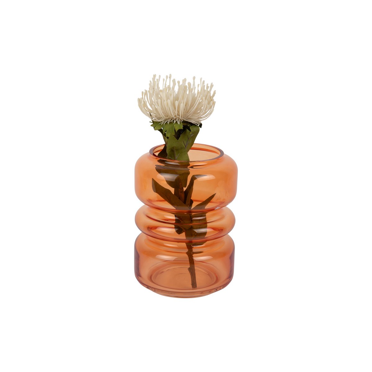 Vue rapprochée du vase Maravillo montrant sa couleur orange vibrante