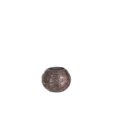 Lanterne J-Line Ball Boho en verre gris posée sur une table