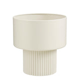 Pot de fleurs Lux en blanc cassé avec structure nervurée, H33 cm