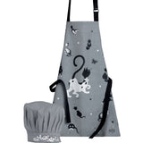 Tablier de cuisine et toque enfant Dubout Noir/blanc 52 x 63