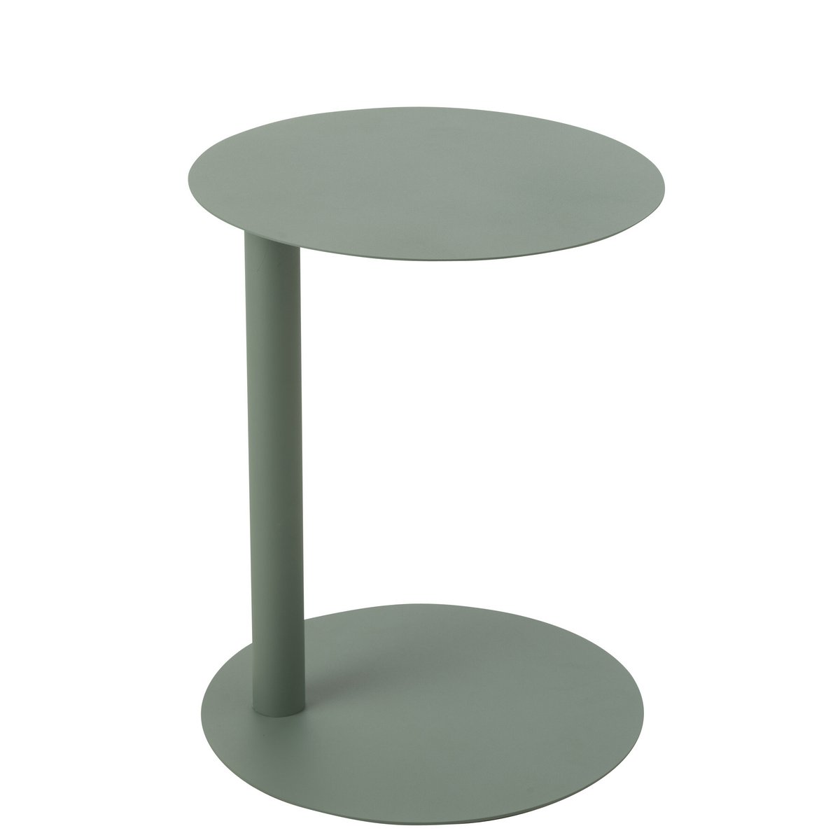 Détail du design de la table d'appoint J-Line en métal vert
