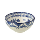 Bol J-Line Come Grenade High en céramique blanche et bleue, diamètre 28 cm.