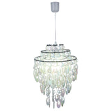 Pendante décorative "Lina" en chrome et perle, lustre moderne en métal et en plastique, avec socket E27, pour salle à manger, salon, couloir ou bureau, 50 cm de haut Ø32 cm