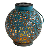 Lot de 2 lampes solaires décoratives LED l/b : 18cm bleu